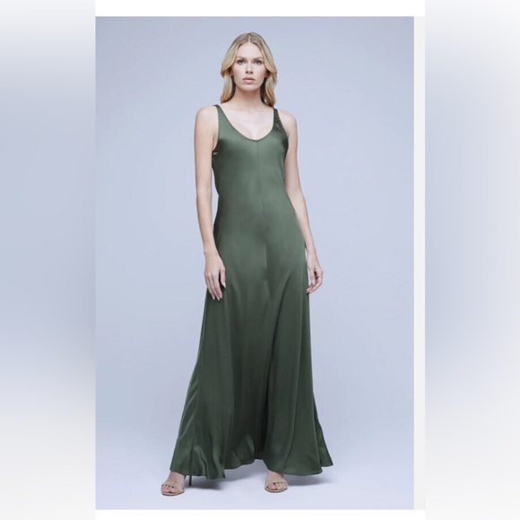 l’Agence clea maxi dress- dark moss green - Picture 4 of 9